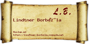 Lindtner Borbála névjegykártya