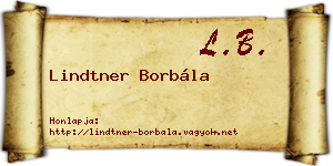 Lindtner Borbála névjegykártya